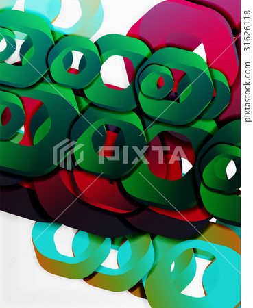 Geometric abstract background, cut chain shapes or Geometric abstract background, cut chain shapes or 31626118