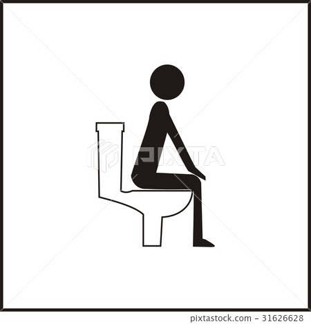 Icon of a correct position sitting in the toilet - Stock Illustration ...