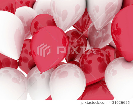 Balloons red and white. 3d imagen holidays concept Balloons red and white. 3d imagen holidays concept 31626635