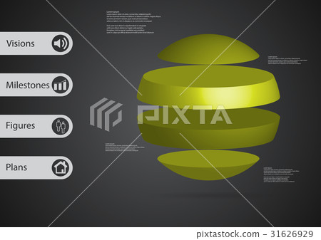 3D illustration infographic template with ball 31626929