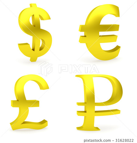 Curved golden money symbols Curved golden money symbols 31628022
