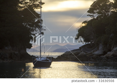 Golden Sand Beach Sail Boat Golden Sand Beach Sail Boat 31630508