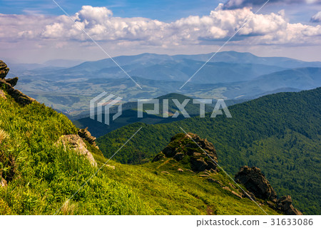 hill side with boulders in Carpathian mountains hill side with boulders in Carpathian mountains 31633086