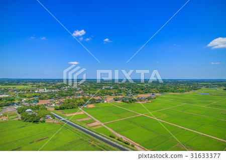 치바현 시라 코 정 관한 南日当 고이 부근을 공중 촬영 스톡사진