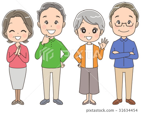 Senior men and women's illustration Senior men and women's illustration 31634454