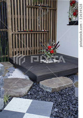 Wood deck Ikebana Japanese style lattico 31634528