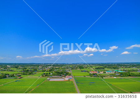 Takane Kozo Hongo Ichimatsu鳥瞰圖在Chibai村莊，千葉縣 31635658