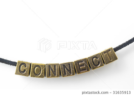 metal cube word " connect " link with line 31635913