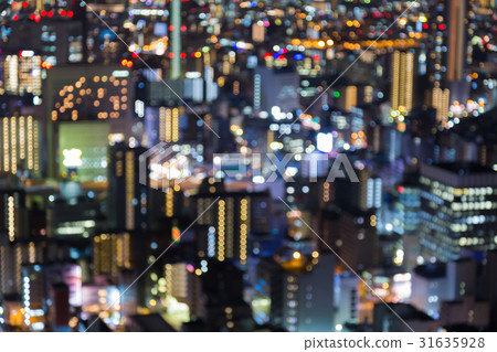 Night blurred bokeh light city downtown 31635928