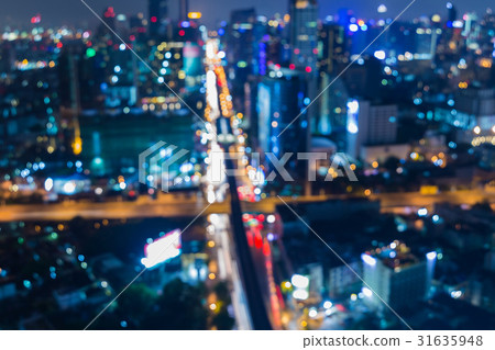 Night blurred bokeh city light downtown 31635948