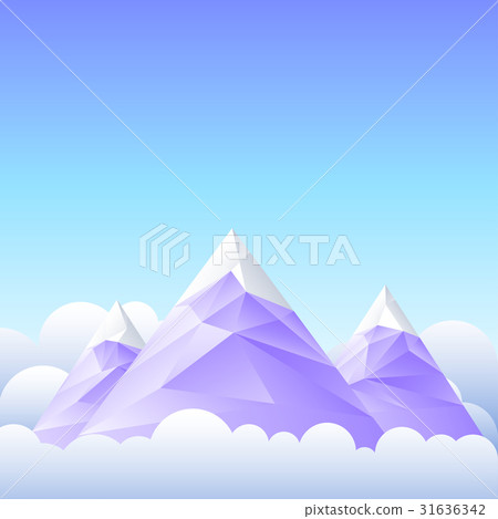 Three mountain peaks and the sky. Three mountain peaks and the sky. 31636342
