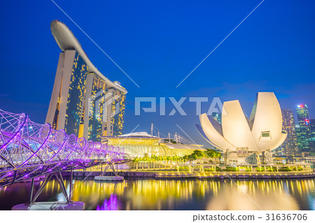 Singapore skyline, view of Singapore city at night Singapore skyline, view of Singapore city at night 31636706