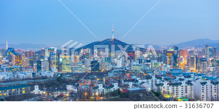 Seoul city skyline in South Korea Seoul city skyline in South Korea 31636707