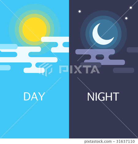 Day and night vector illustrations or banners. 31637110