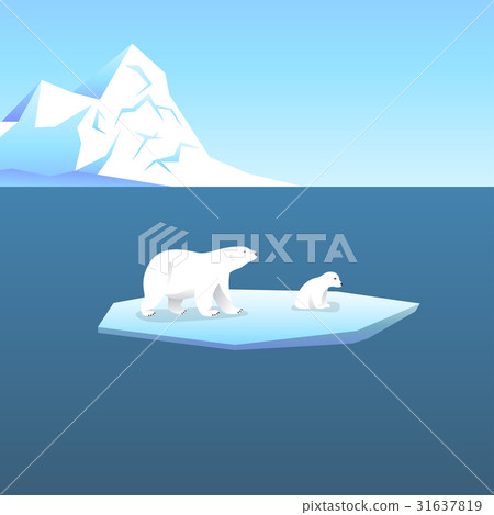 Vector background with two polar bears - Stock Illustration [31637819 ...