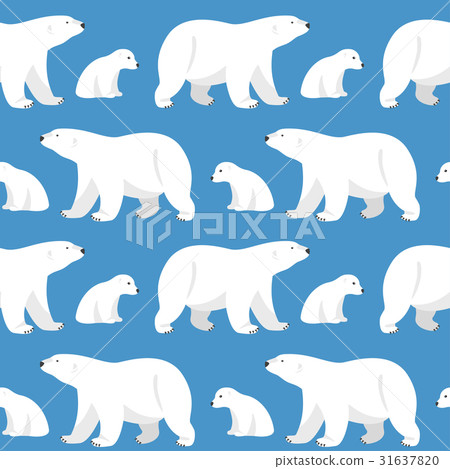 Vector seamless pattern with two polar bears 31637820