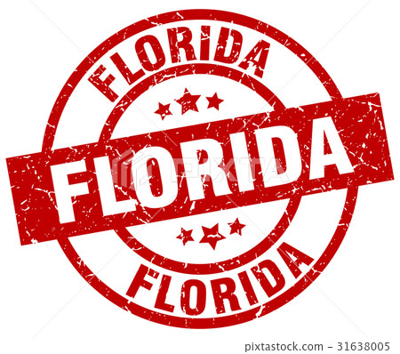 Florida red round grunge stamp 31638005