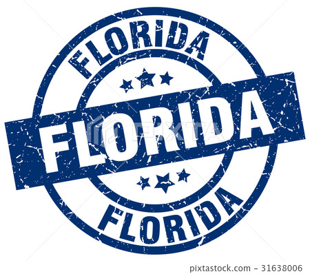 Florida blue round grunge stamp 31638006