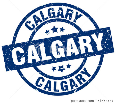 Calgary blue round grunge stamp 31638375