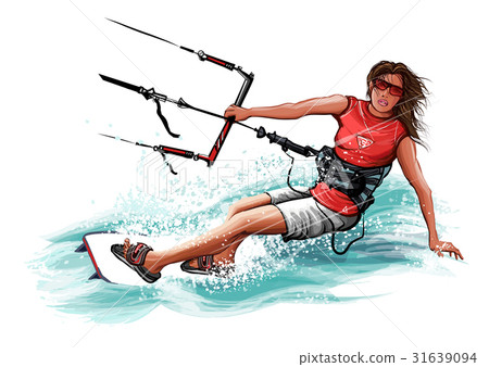 Young woman kiteboarding 31639094