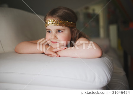 little girl lying and dreaming 31646434