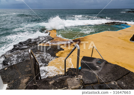 Natural pool near Caloura town of Sao Miguel. 31647663