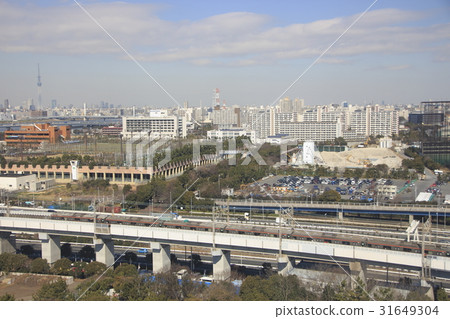 武藏野線205系列火車在Kasai附近 31649304