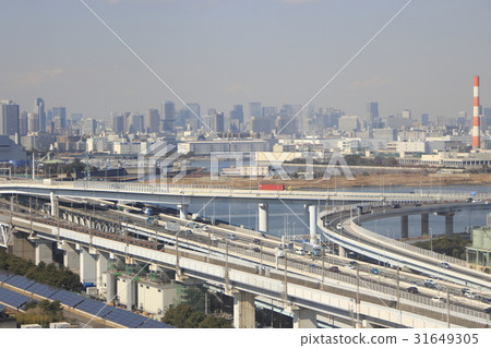 武藏野線205系列火車在Kasai附近 31649305