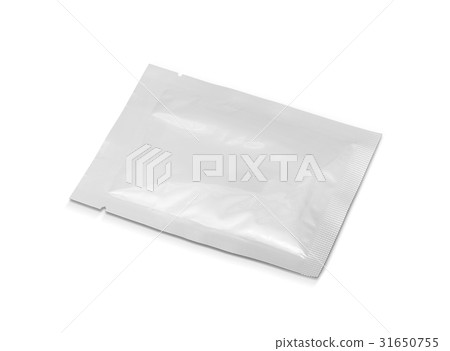 blank packaging foil sachet on white background 31650755