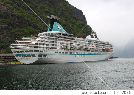 Passenger ship berthing in the fjord Norway Nordic Passenger ship berthing in the fjord Norway Nordic 31652036