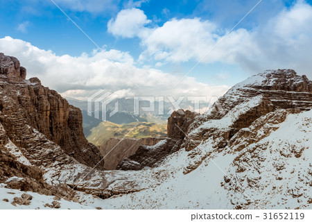 View to Sella Ronda Dolomites Italy View to Sella Ronda Dolomites Italy 31652119
