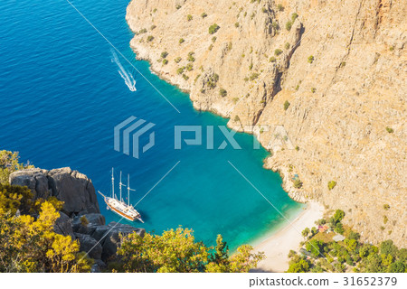 Butterfly valley sea view and boat Oludeniz,Turkey Butterfly valley sea view and boat Oludeniz,Turkey 31652379