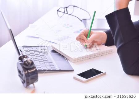 Businesswoman working at modern office. Businesswoman working at modern office. 31653620