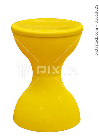 Yellow plastic chair. 31653625