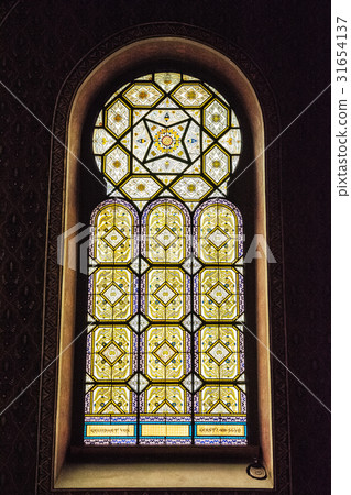Artistic window in Spanish synagogue, Prague 31654137