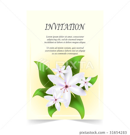 Invitation card, wedding card with flowers bouquet Invitation card, wedding card with flowers bouquet 31654283
