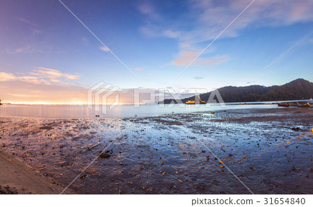 Mud texture with landscape view for background 31654840