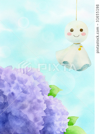 Purple hydrangea buddha (vertical) 31655198