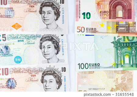 England Pound Sterling and Europe Euro exchange 31655548