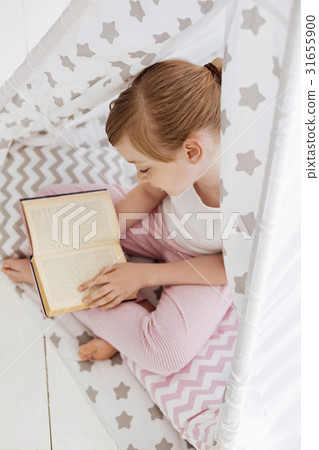Adorable little girl enjoying privacy 31655900
