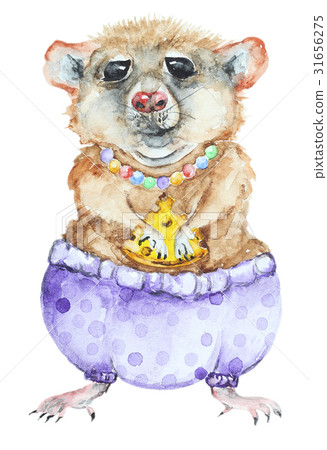 Watercolor cartoon mouse 31656275