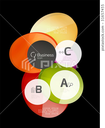 Glossy glass circle banner design template 31657455