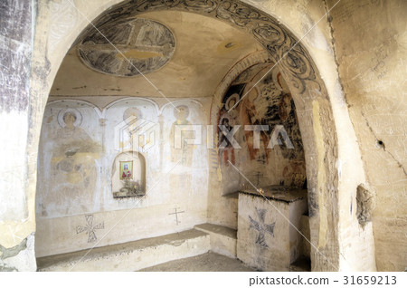 Mural painting 13th century, David Gareja monaste Mural painting 13th century, David Gareja monaste 31659213