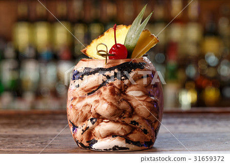 pina colada with pineapple 31659372