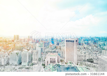 skyscrapers in Taipei mix sketch illustration 31661144