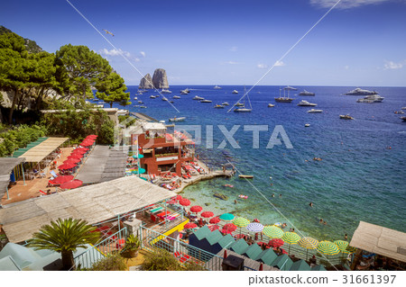 Beach resort at Marina Piccola on Capri island 31661397