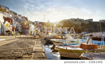 Corricella village on Procida island in Italy 31661408