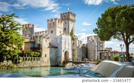 Rocca Scaligera castle in Sirmione town near Garda 31661477
