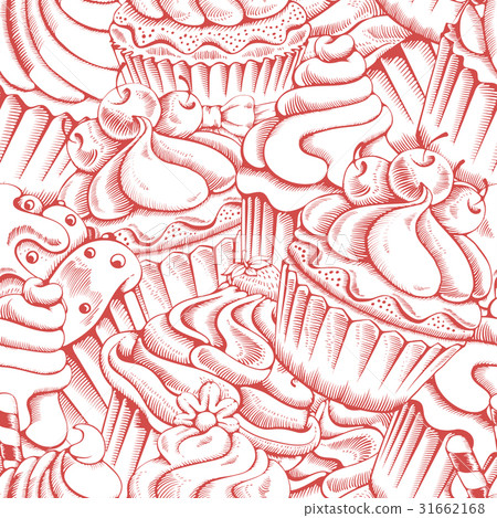 Seamless pattern of cupcakes Seamless pattern of cupcakes 31662168