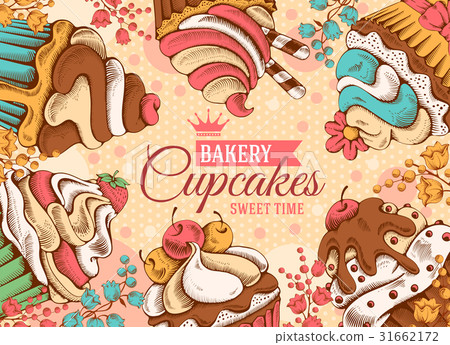 Cupcakes background Cupcakes background 31662172